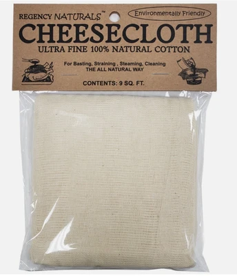 Pata de queso Regency Naturals algodón natural ultra fino, 9 cuadrados Ft. (6I) Foto 1 de 3