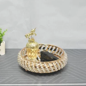 Metal Mirrored Ornate Tray Decorative Tray for Living Room Bedroom Dresser - Picture 1 of 6