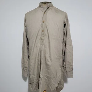 WW1 / WW2 BRITISH OFFICERS KHAKI COLLARLESS SHIRT - BRITISH ARMY UNIFORM WWI - Picture 1 of 11