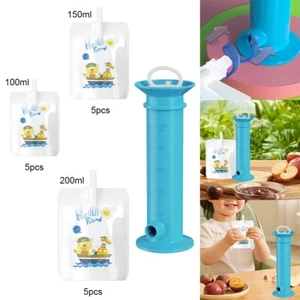 16x Child Food Pouch Maker Reusable Fruit Squeeze Filler Pouch Transparent Scale - Picture 1 of 10