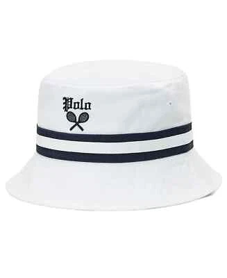 Polo Ralph Lauren M1332 Men's White Striped-Band Twill Bucket Hat Size S/M - Image 1 of 4