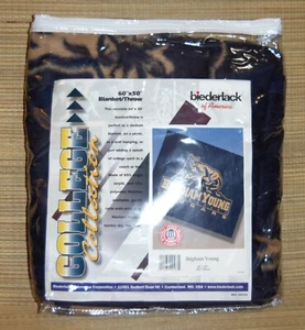 Biederlack BYU Cougars Blanket NEW Vintage Brigham Young University 60x50" #99 - Picture 1 of 2