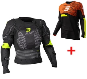 CORPETTO PETTORINA MOTO CROSS FUORISTRADA SHOT + MAGLIA ARANCIO BAMBINO 8-9 ANNI - Imagen 1 de 8