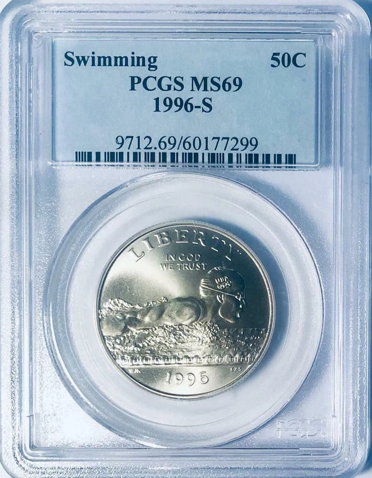 1996-S Olympics Swimming Commemorative Half Dollar - PCGS MS-69- Mint State 69 - Image 1 of 4
