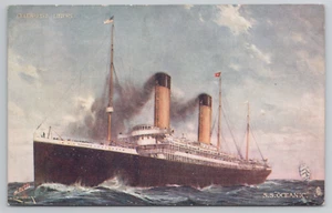 S.S. Oceanic Steamer Postcard Raphael Tuck Celebrated Liners The White Star Line - Picture 1 of 4