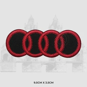 Audi Logo Iron/Sew On Patch Embroidered Badge Applique For Clothes - Picture 1 of 2