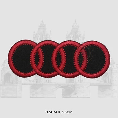Audi Logo Iron/Sew On Patch Embroidered Badge Applique For Clothes - Image 1 of 2