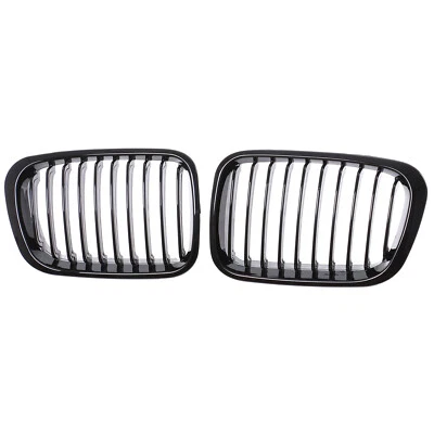 Parrilla de riñón para BMW Serie 3 E46 98-01 Touring rejilla radiador NEGRO BRILLANTE puente individual - Imagen 1 de 3