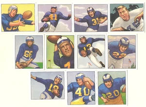 1950 Bowman Reprint set Los Angeles Rams 11 cards as shown - Picture 1 of 2