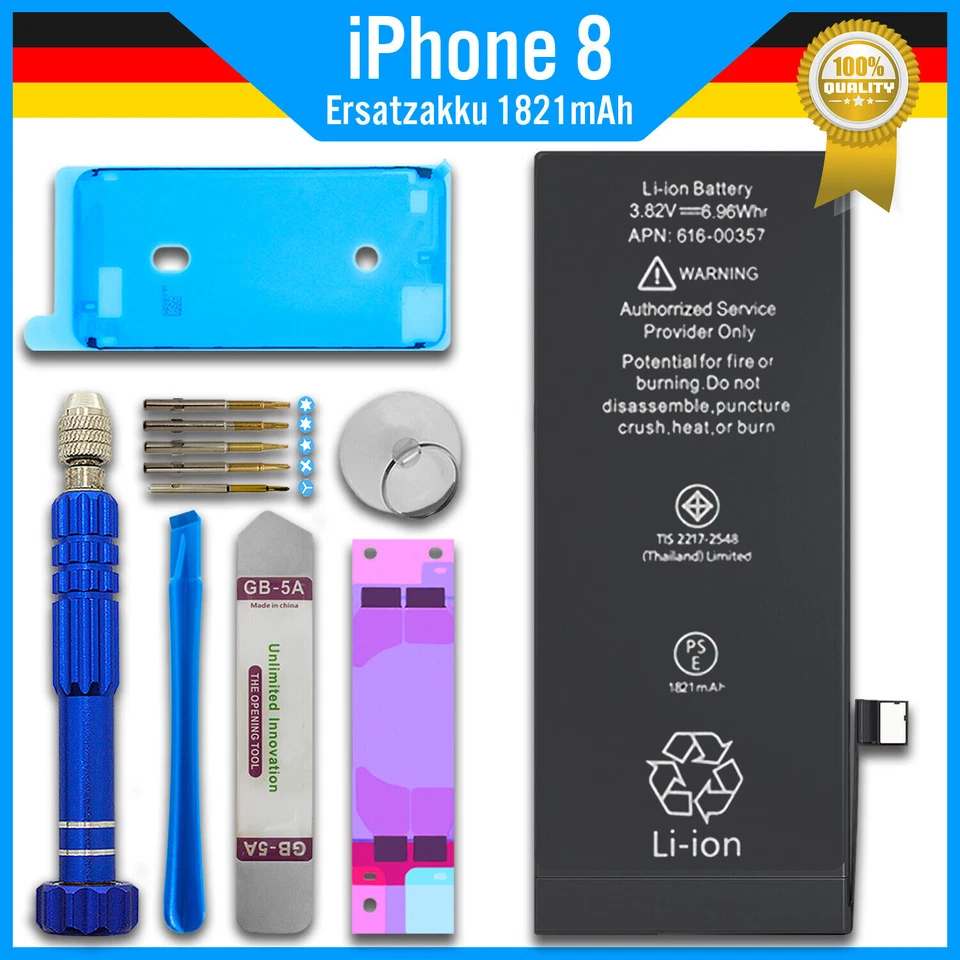 PROBAGZ Ersatz Akku für Original Apple iPhone 8 - 1821mAh Accu Battery + Werkzeug