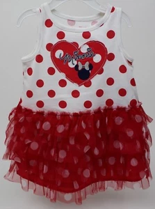 Disney Jumping Beans Minnie Mouse Girls White & Red Heart Tutu Dress Size 12 mos - Picture 1 of 1