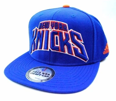 New York Knicks Adidas NR87Z NBA Basketball Draft Flat Brim Snapback Cap Hat - Image 1 of 4