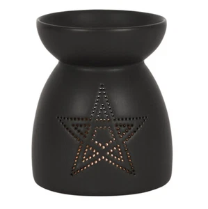 Pentagram Black Ceramic Oil/ Wax Burner Goth Pagan Wiccan New Age - Picture 1 of 4