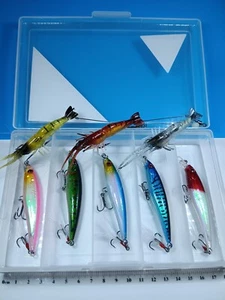 Fishing lures tackle box Holographic slashbaits & pre-rigged soft plastic prawns - Picture 1 of 24