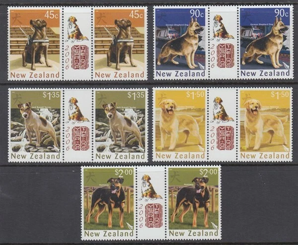NEW ZEALAND 2006 DOGS MINT SET IN GUTTER PAIRS (ID:063/GU11) - Image 1 of 1