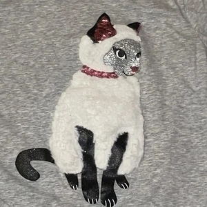 The Childrens Place Siamese Kitty Cat FUR 3D Sparkle Ears Blouse Top XL❤️blt7m78 - Picture 1 of 9