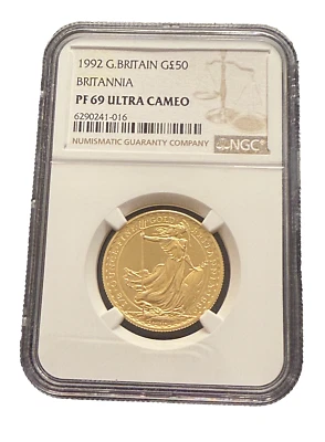 Great Britain 1992 Gold 1/2 oz 50 Pounds NGC PF69UC Britannia - Image 1 of 2