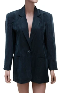 BLAZER DE SEDA DESNUDA PARA MUJER 100 % SEDA TALLA PEQUEÑA AZUL OSCURO AZUL MARINO ROPA DE OFICINA - Imagen 1 de 6