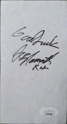 Joe Namath Autographed Back Of Stock Exchange Ticket. JSA coa. HOF Jets Legend. - Image 1 of 3