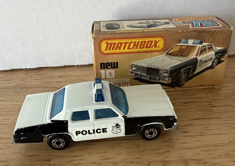 Vintage Matchbox Lesney #10 - Plymouth Gran Fury Police Car With ORIGINAL BOX - Image 1 of 4