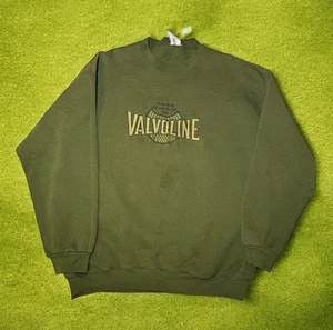 Vintage Valovine Sweatshirt Gr. XL bestickt Racing Logo oliv Rundhals 90er - Bild 1 von 9