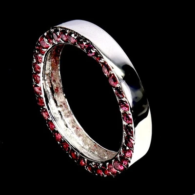 Anillo de plata de ley 925 redondo rodolita granate 2 mm piedras preciosas joyería tamaño 7 Foto 1 de 4