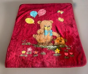 "De colección Minky Baby Manta Oso de Peluche Globos Cachorro Mariposa Peluche Rojo 45 X 39.5""" - Imagen 1 de 7
