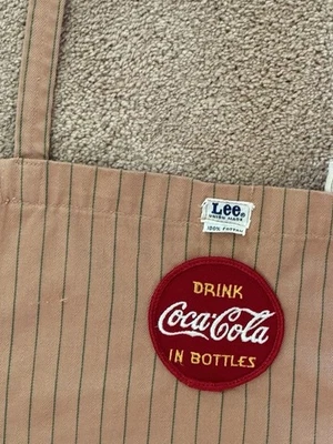 Vintage Lee Brand Drink Coca-Cola In Bottles Apron Union Made Pinstripe Workwear - Image 1 of 4