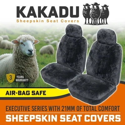 KAKADU Executive Sheepskin Seat Covers HYUNDAI SONATA Y3 GLS GLE SEDAN 93-98 CHA - image 1 of 4