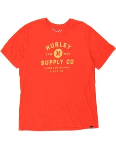 HURLEY Mens Graphic T-Shirt Top XL Red Cotton XU07 - Picture 1 of 3
