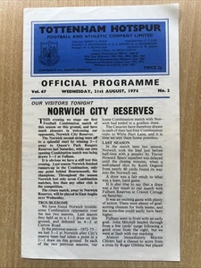 74/75 Tottenham Hotspur Reserves v. Norwich City Reserves. - Picture 1 of 3