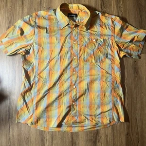 Orvis Trout Bum Camp Guide Shirt Men's 2XL Tan Plaid Short Sleeve Button Up - Picture 1 of 8