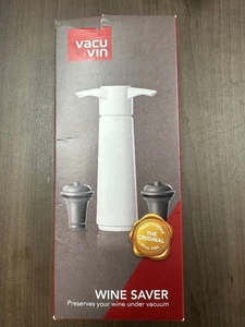 Vacu Vin Wine Saver + Two Stoppers (White) - Picture 1 of 1