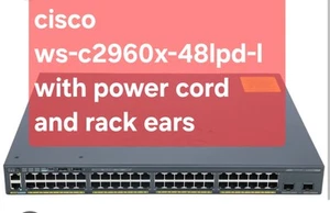 Cisco WS-C2960X-48LPD-L 48-port Gigabit PoE 370W 2-port SFP+ Switch - Picture 1 of 1