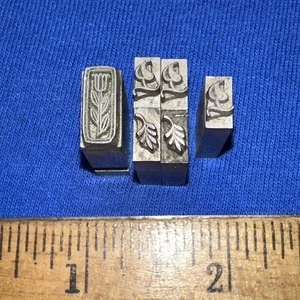Printing Blocks Dingbats “ Small Flowers, Ferns “ 6 Total! - Picture 1 of 6