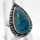 Blue Apatite 925 Silver Plated Gemstone Handmade Ring US 6 Jewelry AU p762