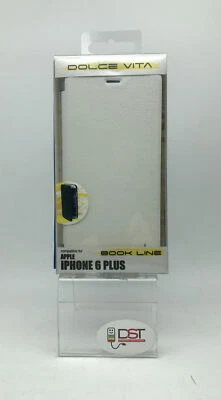 Cover Case DOLCE VITA a Libretto per Apple iPhone 6 Plus Pelle Bianca - Immagine 1 di 3