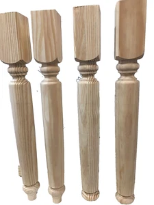 4---- 29" CLEAR PINE TABLE LEGS WOOD WOODEN TURNED ANOTHER GREAT DEAL!!!!!!!!!! - Picture 1 of 5