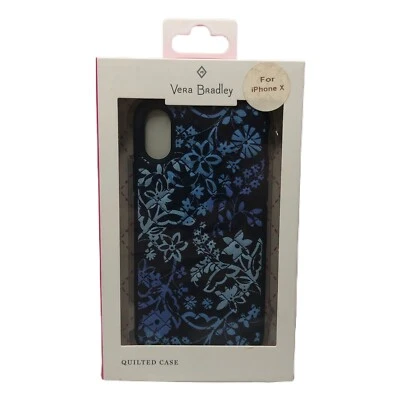 Vera Bradley 绗缝图案布质保护壳 适用于 iPhone X 和 XS 多色蓝色 — 第 1/4 张图片