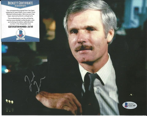 Ted Turner Signed Auto 8x10 Photo Autograph Beckett BAS COA Media Proprietor CNN Cover