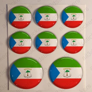 Stickers Equatorial Guinea Gel Domed Resin 3D Flags Equatorial Guinea Vinyl  - Picture 1 of 1