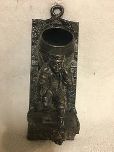 Antique Victorian Silverplate Figural Wall Match Holder by James Tufts - Picture 1 of 6