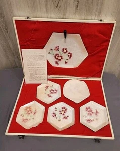 Japanese Cloisonne Enamel Small Floral Plate Set Of 6 (5 small) - Picture 1 of 15