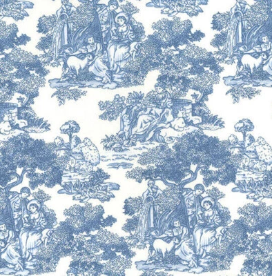 Cotton Fabric - Blue & White Willow China Print -  Craft Fabric Material Metre - Image 1 of 4