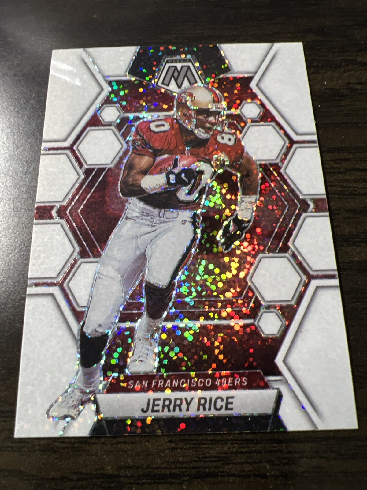 2023 Jerry Rice Panini Mosaic White Sparkle Prizm SSP San Francisco 49ers #219