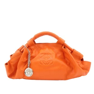 Auth LOEWE Anagram Nappa Aire Hand Bag Orange Leather Used - Picture 1 of 22