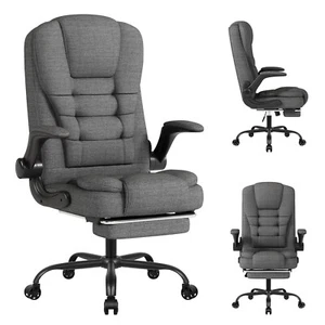 Premium Ergonomic Office Chair Executive Fabric Office Chair with Footrest - Picture 1 of 35