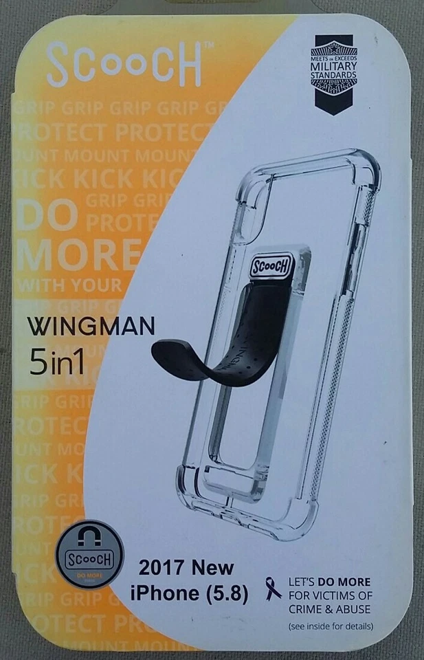 Scooch Wingman 5-в-1 откидной чехол для Apple iPhone X/XS - прозрачный  - Изображение 1 из 2