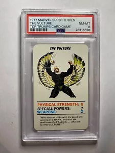 1977 MARVEL SUPERHEROES THE VULTURE TOP TRUMPS CARD GAME PSA 8 NM-MINT POP 2 - Picture 1 of 2
