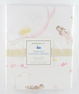 Cortina de ducha estampada Pottery Barn Kids Isabelle Mermaid ~ Playa Foto 1 de 4